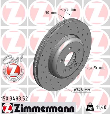 Bremsscheibe Vorderachse Zimmermann 150.3483.52 von Zimmermann