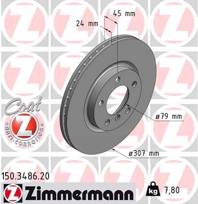 Bremsscheibe Vorderachse Zimmermann 150.3486.20 von Zimmermann