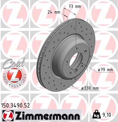 Bremsscheibe Vorderachse Zimmermann 150.3490.52 von Zimmermann