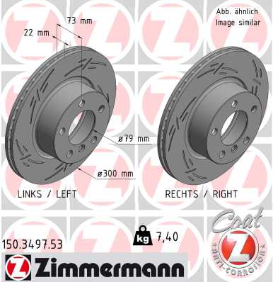 Bremsscheibe Vorderachse Zimmermann 150.3497.53 von Zimmermann