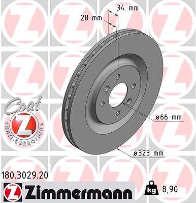 Bremsscheibe Vorderachse Zimmermann 180.3029.20 von Zimmermann