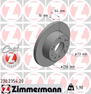 Bremsscheibe Vorderachse Zimmermann 230.2354.20 von Zimmermann