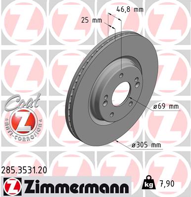 Bremsscheibe Vorderachse Zimmermann 285.3531.20 von Zimmermann