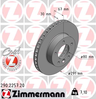 Bremsscheibe Vorderachse Zimmermann 290.2257.20 von Zimmermann