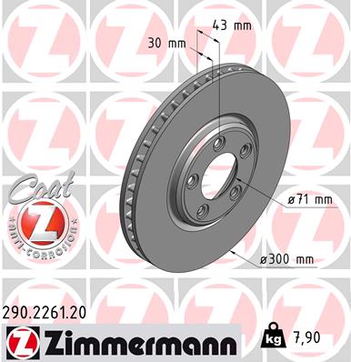 Bremsscheibe Vorderachse Zimmermann 290.2261.20 von Zimmermann