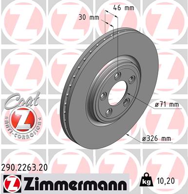 Bremsscheibe Vorderachse Zimmermann 290.2263.20 von Zimmermann