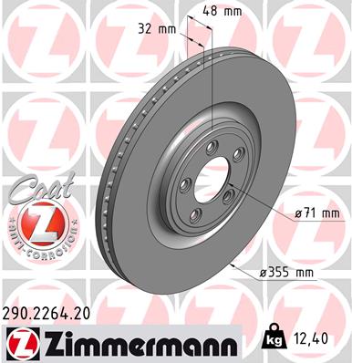 Bremsscheibe Vorderachse Zimmermann 290.2264.20 von Zimmermann