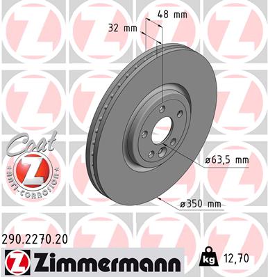 Bremsscheibe Vorderachse Zimmermann 290.2270.20 von Zimmermann