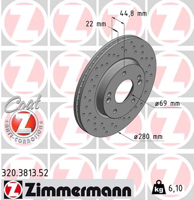 Bremsscheibe Vorderachse Zimmermann 320.3813.52 von Zimmermann