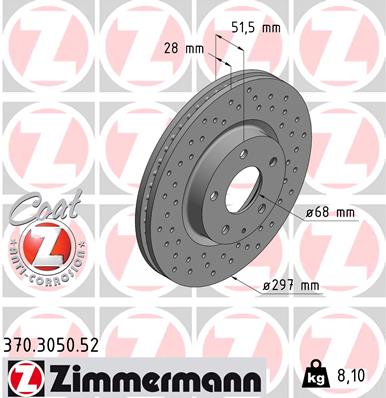 Bremsscheibe Vorderachse Zimmermann 370.3050.52 von Zimmermann