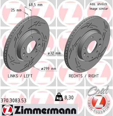 Bremsscheibe Vorderachse Zimmermann 370.3083.53 von Zimmermann