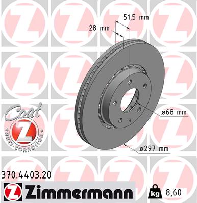 Bremsscheibe Vorderachse Zimmermann 370.4403.20 von Zimmermann