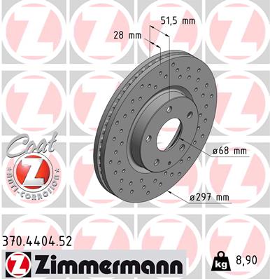 Bremsscheibe Vorderachse Zimmermann 370.4404.52 von Zimmermann