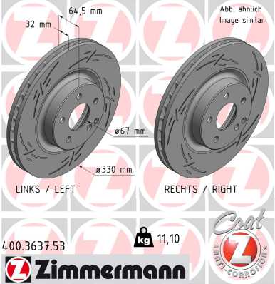 Bremsscheibe Vorderachse Zimmermann 400.3637.53 von Zimmermann