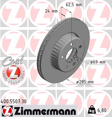 Bremsscheibe Vorderachse Zimmermann 400.5507.30 von Zimmermann