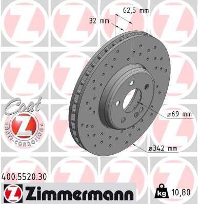 Bremsscheibe Vorderachse Zimmermann 400.5520.30 von Zimmermann