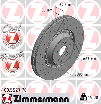 Bremsscheibe Vorderachse Zimmermann 400.5527.70 von Zimmermann