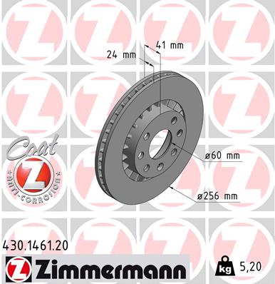 Bremsscheibe Vorderachse Zimmermann 430.1461.20 von Zimmermann