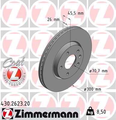 Bremsscheibe Vorderachse Zimmermann 430.2623.20 von Zimmermann