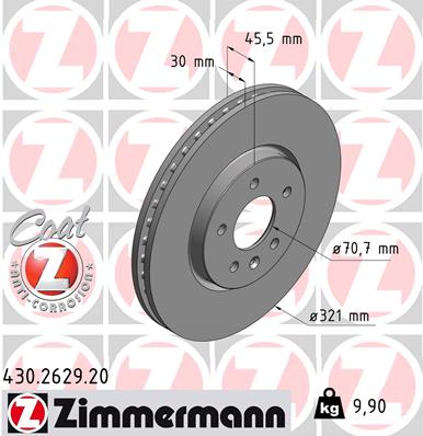 Bremsscheibe Vorderachse Zimmermann 430.2629.20 von Zimmermann