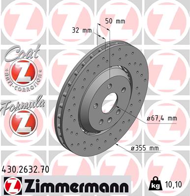 Bremsscheibe Vorderachse Zimmermann 430.2632.70 von Zimmermann