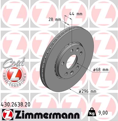 Bremsscheibe Vorderachse Zimmermann 430.2638.20 von Zimmermann