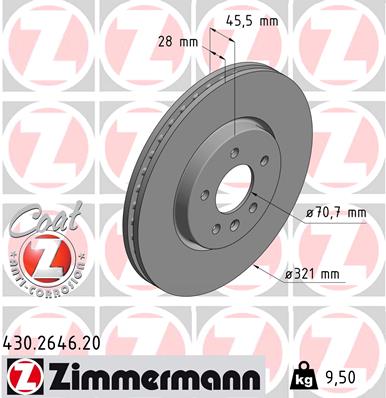 Bremsscheibe Vorderachse Zimmermann 430.2646.20 von Zimmermann