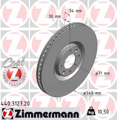 Bremsscheibe Vorderachse Zimmermann 440.3127.20 von Zimmermann