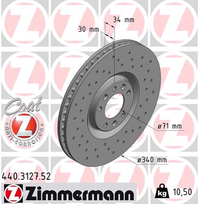 Bremsscheibe Vorderachse Zimmermann 440.3127.52 von Zimmermann