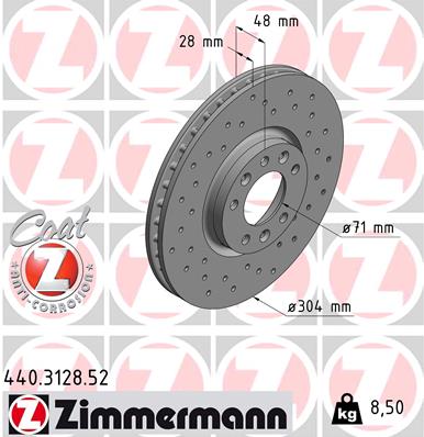 Bremsscheibe Vorderachse Zimmermann 440.3128.52 von Zimmermann