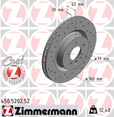 Bremsscheibe Vorderachse Zimmermann 450.5202.52 von Zimmermann