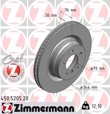 Bremsscheibe Vorderachse Zimmermann 450.5205.20 von Zimmermann