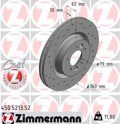 Bremsscheibe Vorderachse Zimmermann 450.5213.52 von Zimmermann