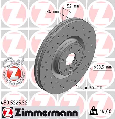 Bremsscheibe Vorderachse Zimmermann 450.5225.52 von Zimmermann