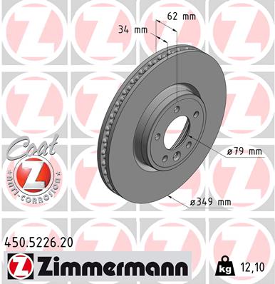 Bremsscheibe Vorderachse Zimmermann 450.5226.20 von Zimmermann