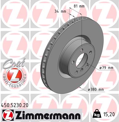 Bremsscheibe Vorderachse Zimmermann 450.5230.20 von Zimmermann