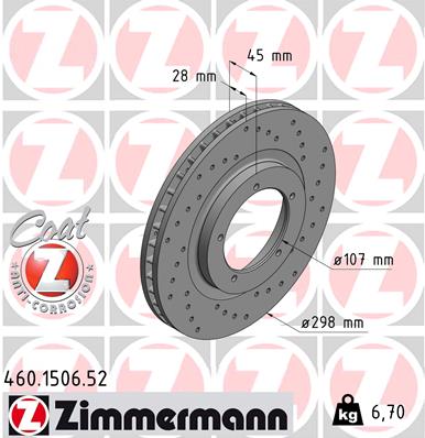 Bremsscheibe Vorderachse Zimmermann 460.1506.52 von Zimmermann