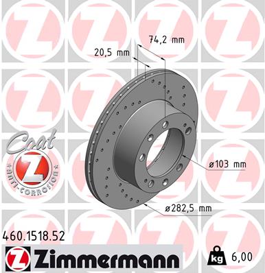 Bremsscheibe Vorderachse Zimmermann 460.1518.52 von Zimmermann