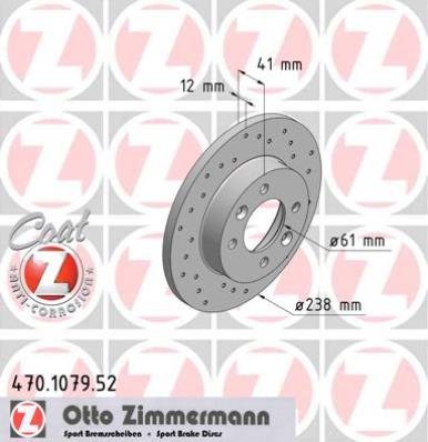 Bremsscheibe Vorderachse Zimmermann 470.1079.52 von Zimmermann