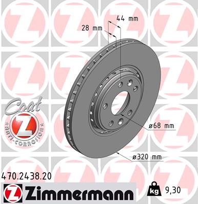 Bremsscheibe Vorderachse Zimmermann 470.2438.20 von Zimmermann