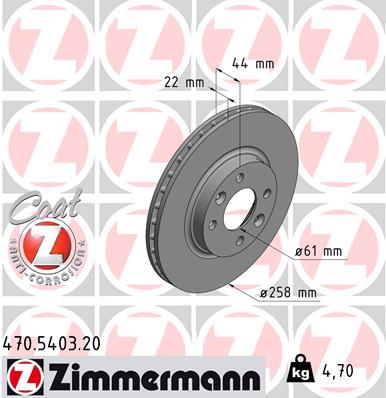 Bremsscheibe Vorderachse Zimmermann 470.5403.20 von Zimmermann