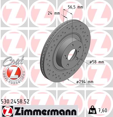 Bremsscheibe Vorderachse Zimmermann 530.2458.52 von Zimmermann