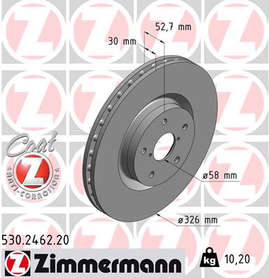 Bremsscheibe Vorderachse Zimmermann 530.2462.20 von Zimmermann