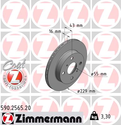 Bremsscheibe Vorderachse Zimmermann 590.2565.20 von Zimmermann