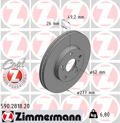 Bremsscheibe Vorderachse Zimmermann 590.2818.20 von Zimmermann