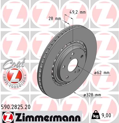 Bremsscheibe Vorderachse Zimmermann 590.2825.20 von Zimmermann