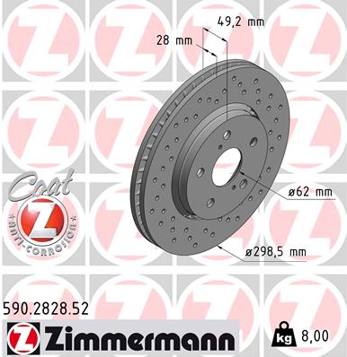 Bremsscheibe Vorderachse Zimmermann 590.2828.52 von Zimmermann