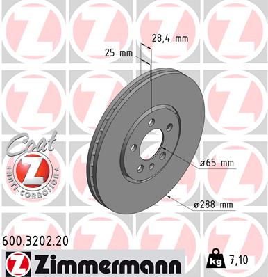 Bremsscheibe Vorderachse Zimmermann 600.3202.20 von Zimmermann