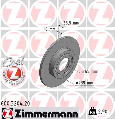 Bremsscheibe Vorderachse Zimmermann 600.3204.20 von Zimmermann