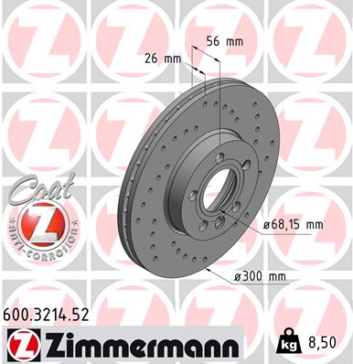 Bremsscheibe Vorderachse Zimmermann 600.3214.52 von Zimmermann